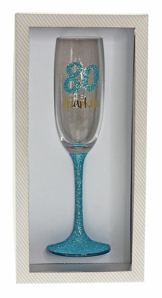 80 SPARKLE MINT FLUTE GLASS 