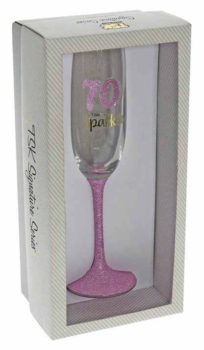 70 SPARKLE PINK MUSK FLUTE GLASS 