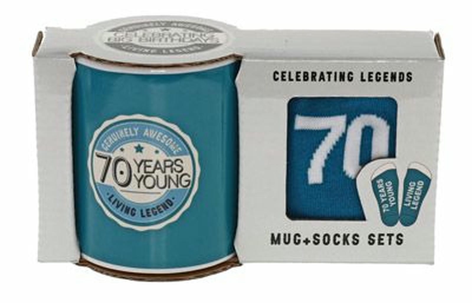 70 YEARS YOUNG MUG AND SOCK SET 