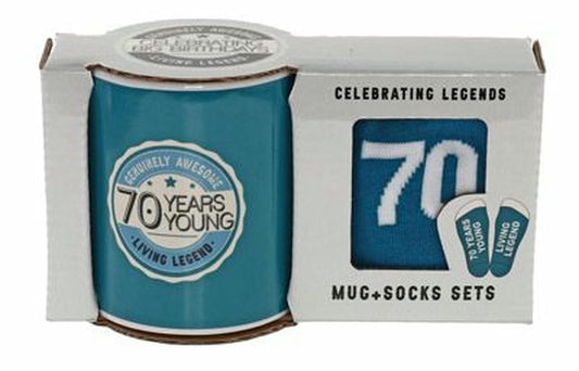 70 YEARS YOUNG MUG AND SOCK SET 