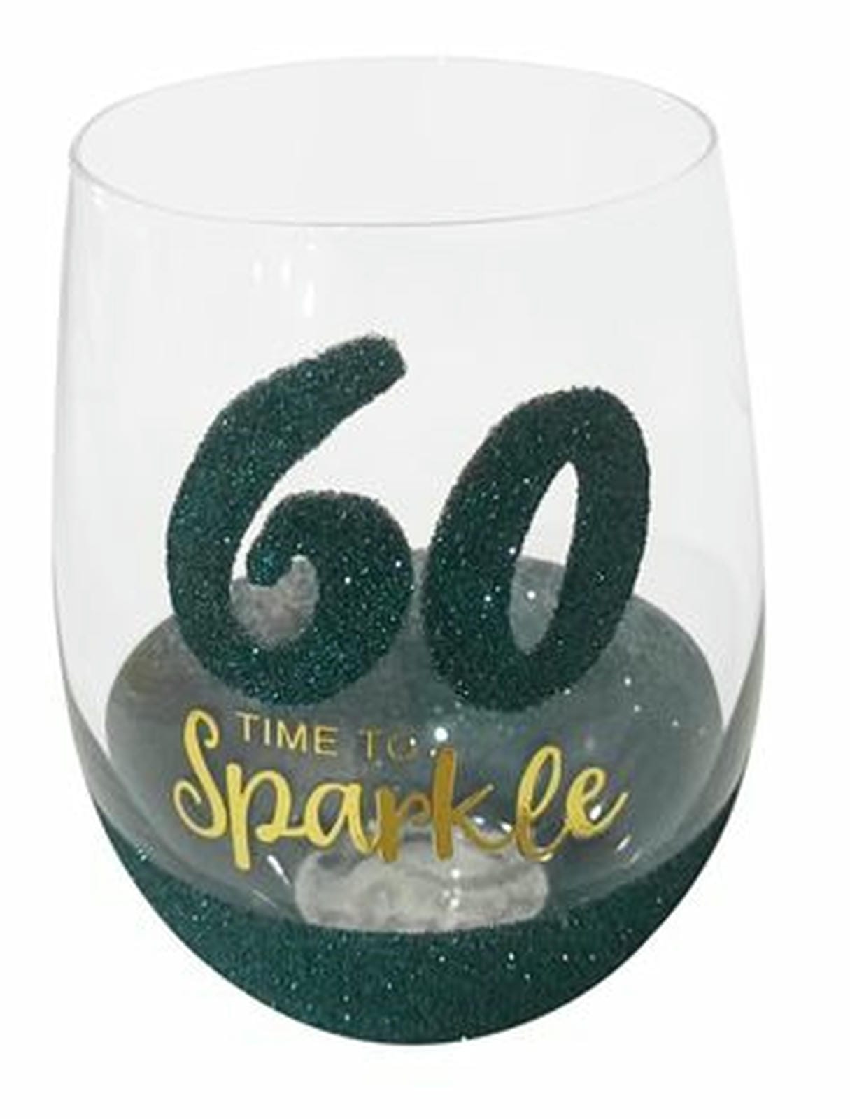 60 SPARKLE GREEN STEMLESS WINE 