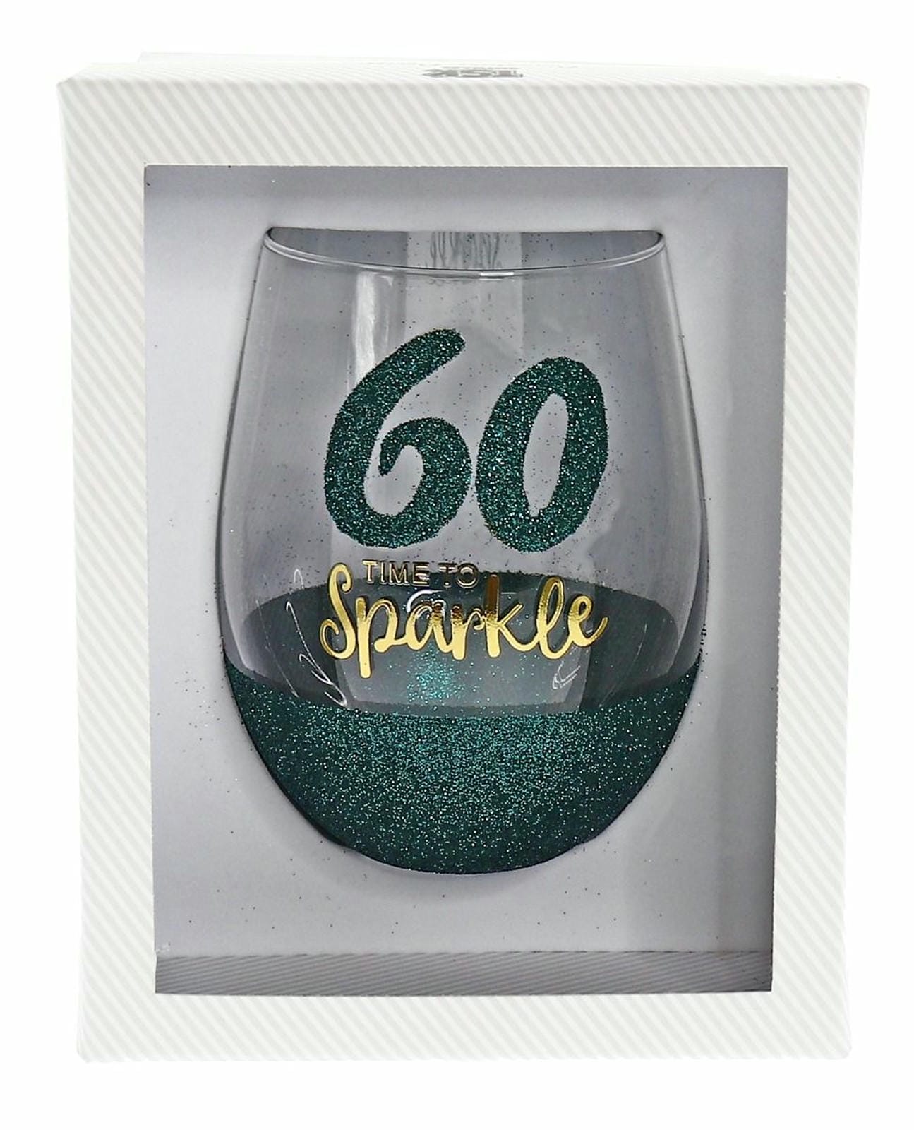60 SPARKLE GREEN STEMLESS WINE 