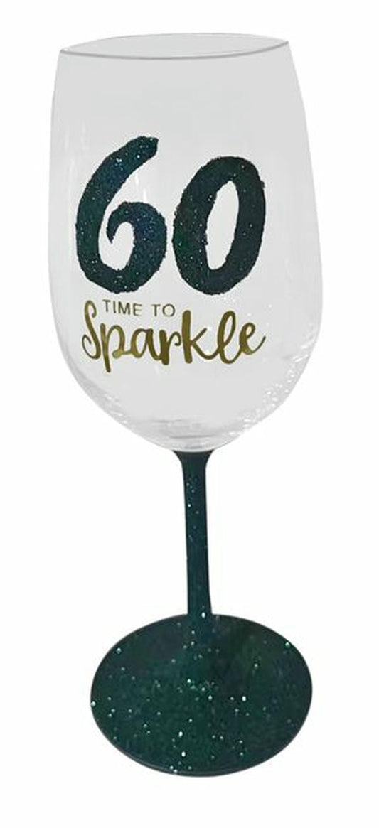 60 SPARKLE GREEN WINE GLASS 