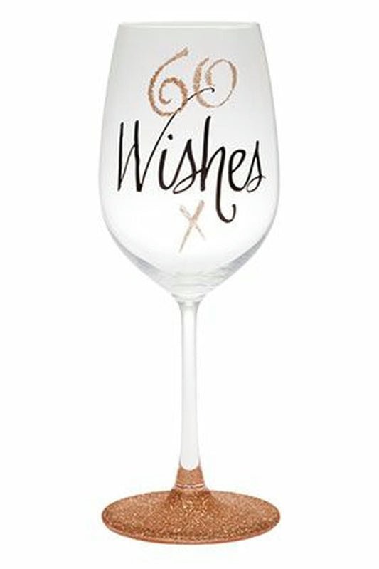 60 WISHES ROSE GOLD WINE GLASS 