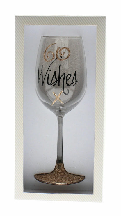 60 WISHES ROSE GOLD WINE GLASS 