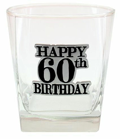 HAPPY 60TH BADGE SCOTCH GIFT BOX 