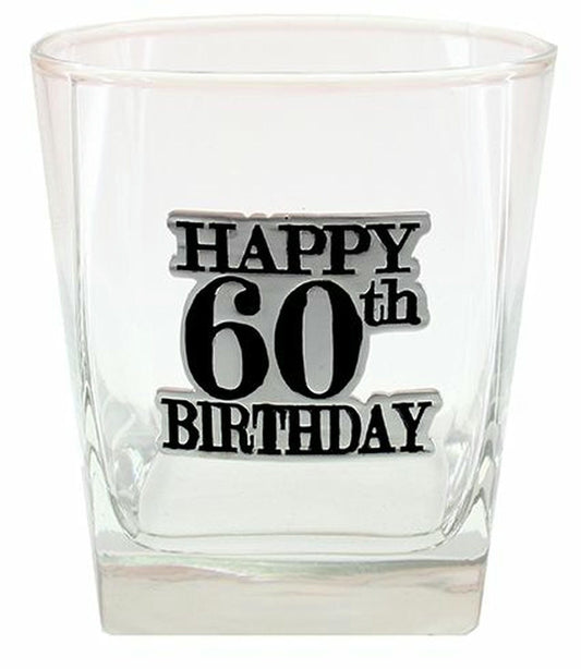 HAPPY 60TH BADGE SCOTCH GIFT BOX 