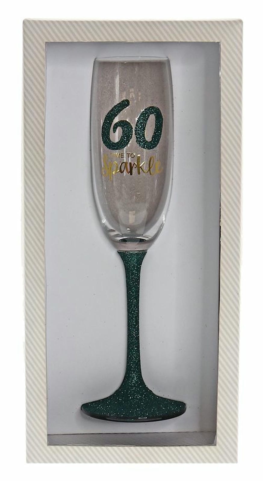 60 SPARKLE GREEN FLUTE GLASS 