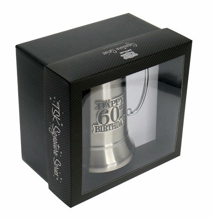 60 BADGE STAIN STEEL BEER MUG 