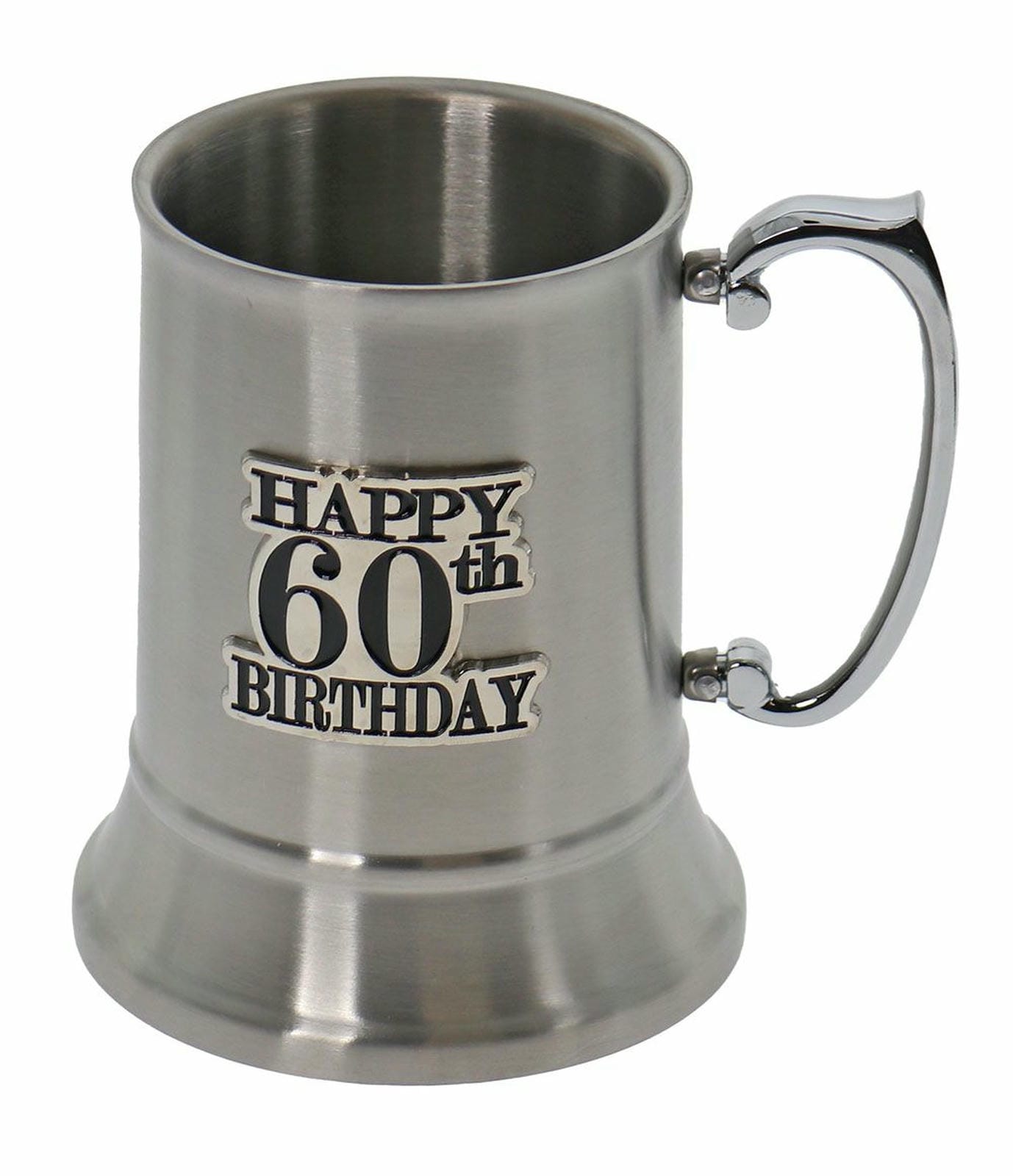 60 BADGE STAIN STEEL BEER MUG 