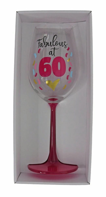 FABULOUS AT 60 WINE GLASS 