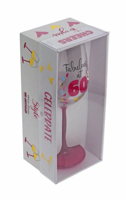 FABULOUS AT 60 WINE GLASS 