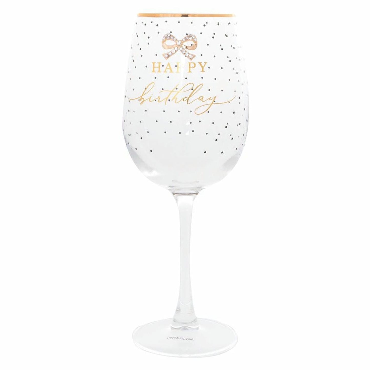 Jewelled Birthday Wine Glass
