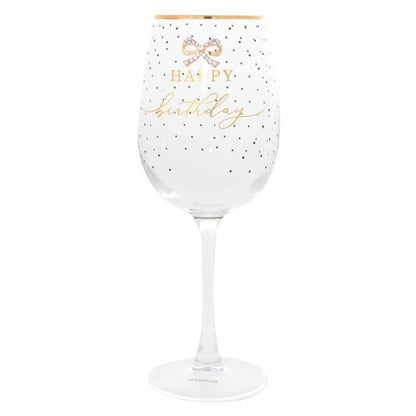Jewelled Birthday Wine Glass