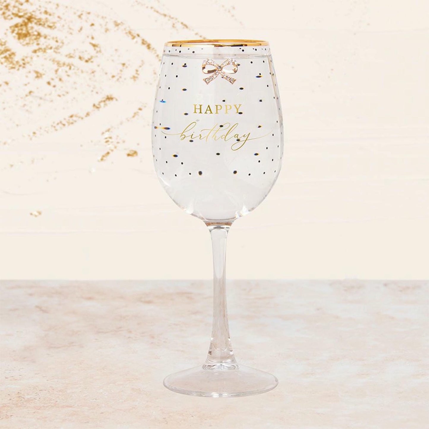 Jewelled Birthday Wine Glass