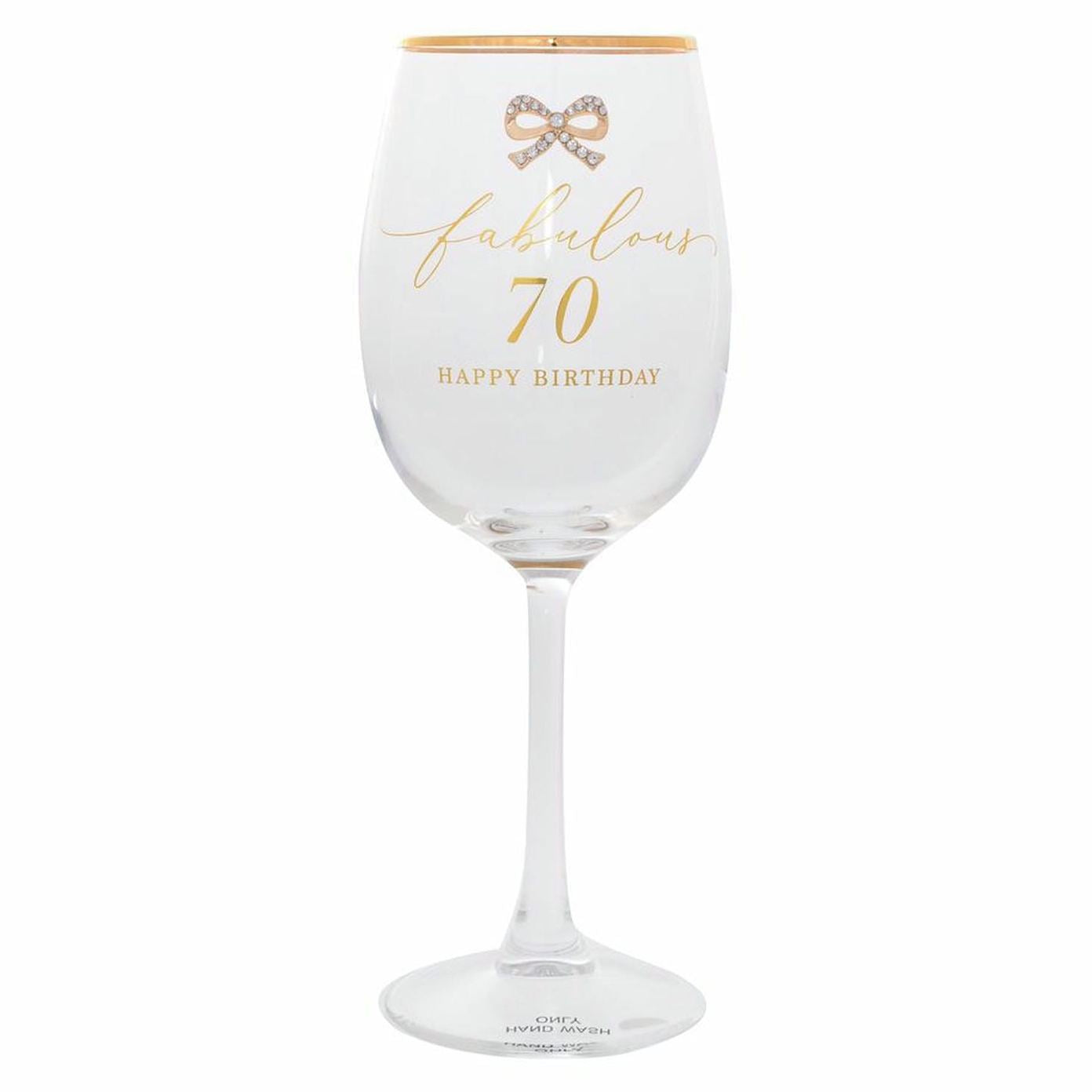 Jewelled 70Th Wine Glass