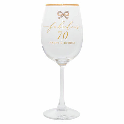 Jewelled 70Th Wine Glass