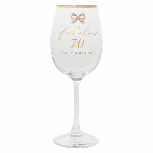Jewelled 70Th Wine Glass