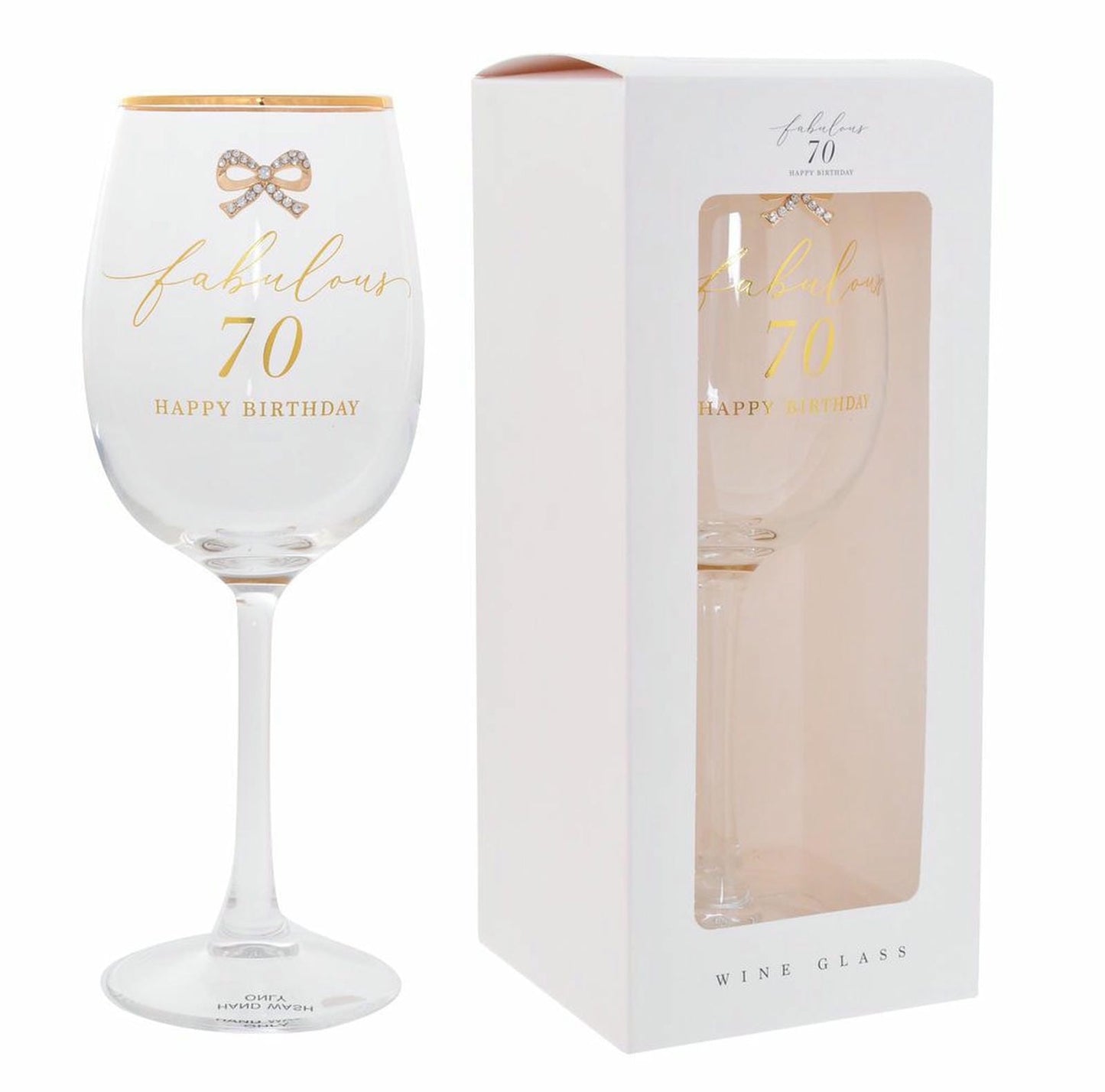 Jewelled 70Th Wine Glass