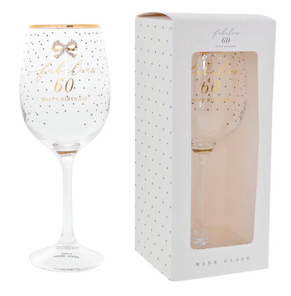 Jewelled 60Th Wine Glass