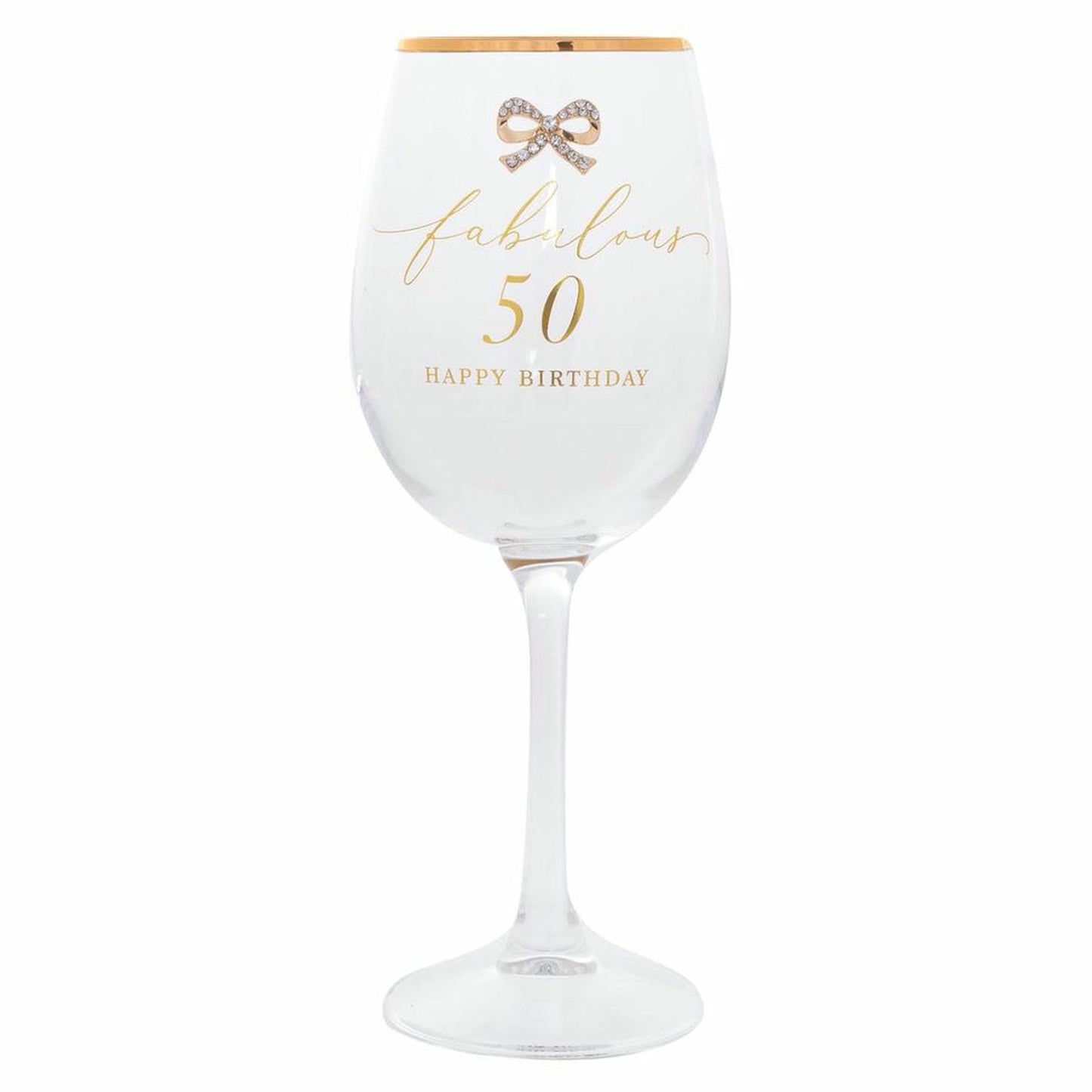 Jewelled 50th Wine Glass