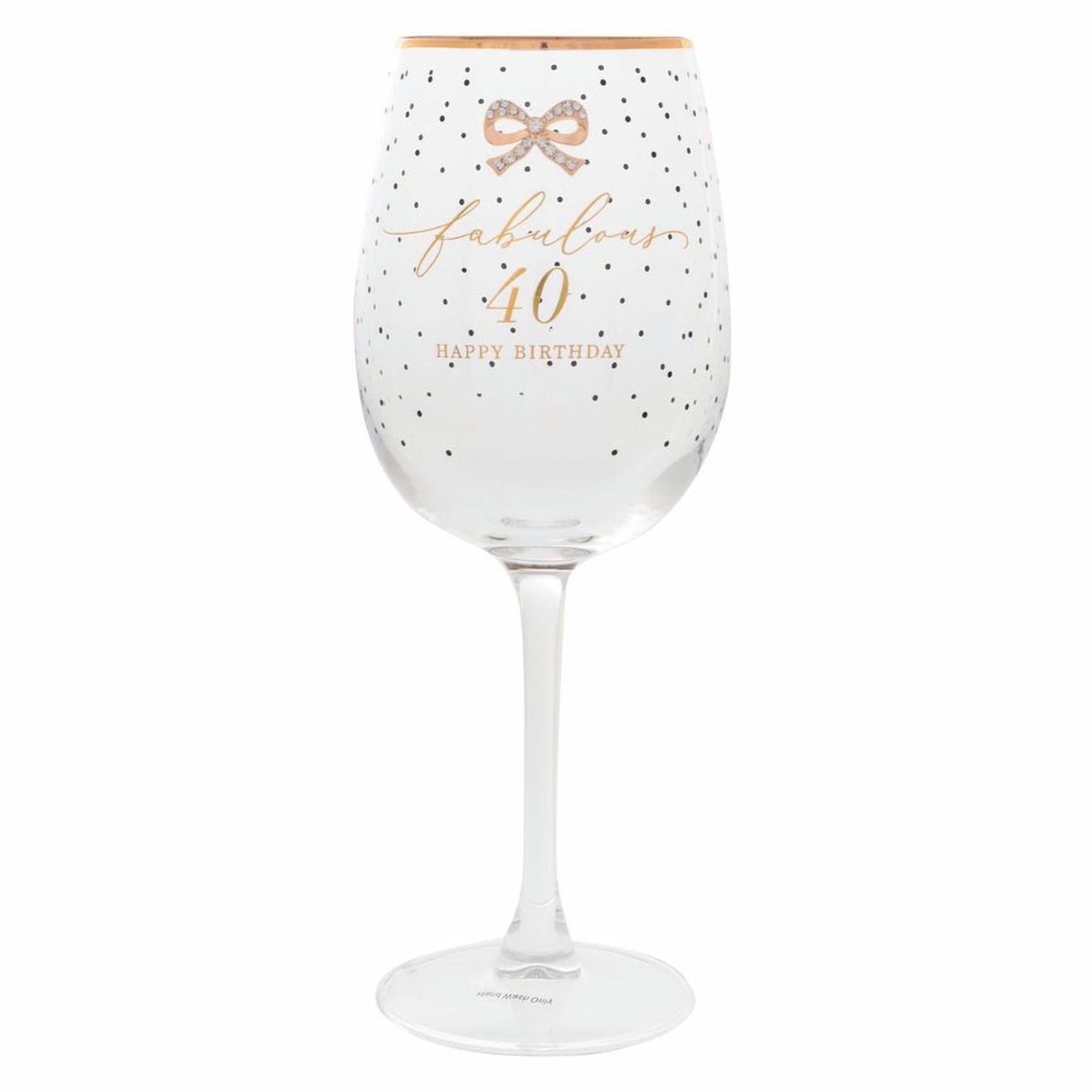 Jewelled 40th Wine Glass