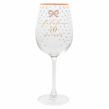 Jewelled 40th Wine Glass