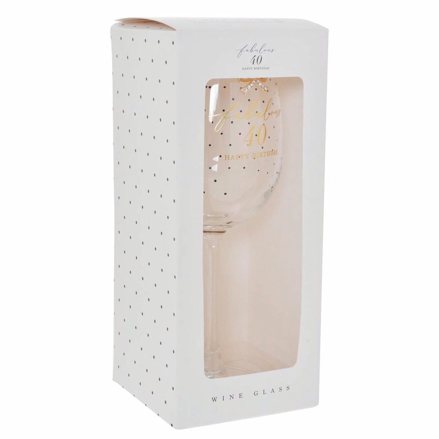Jewelled 40th Wine Glass