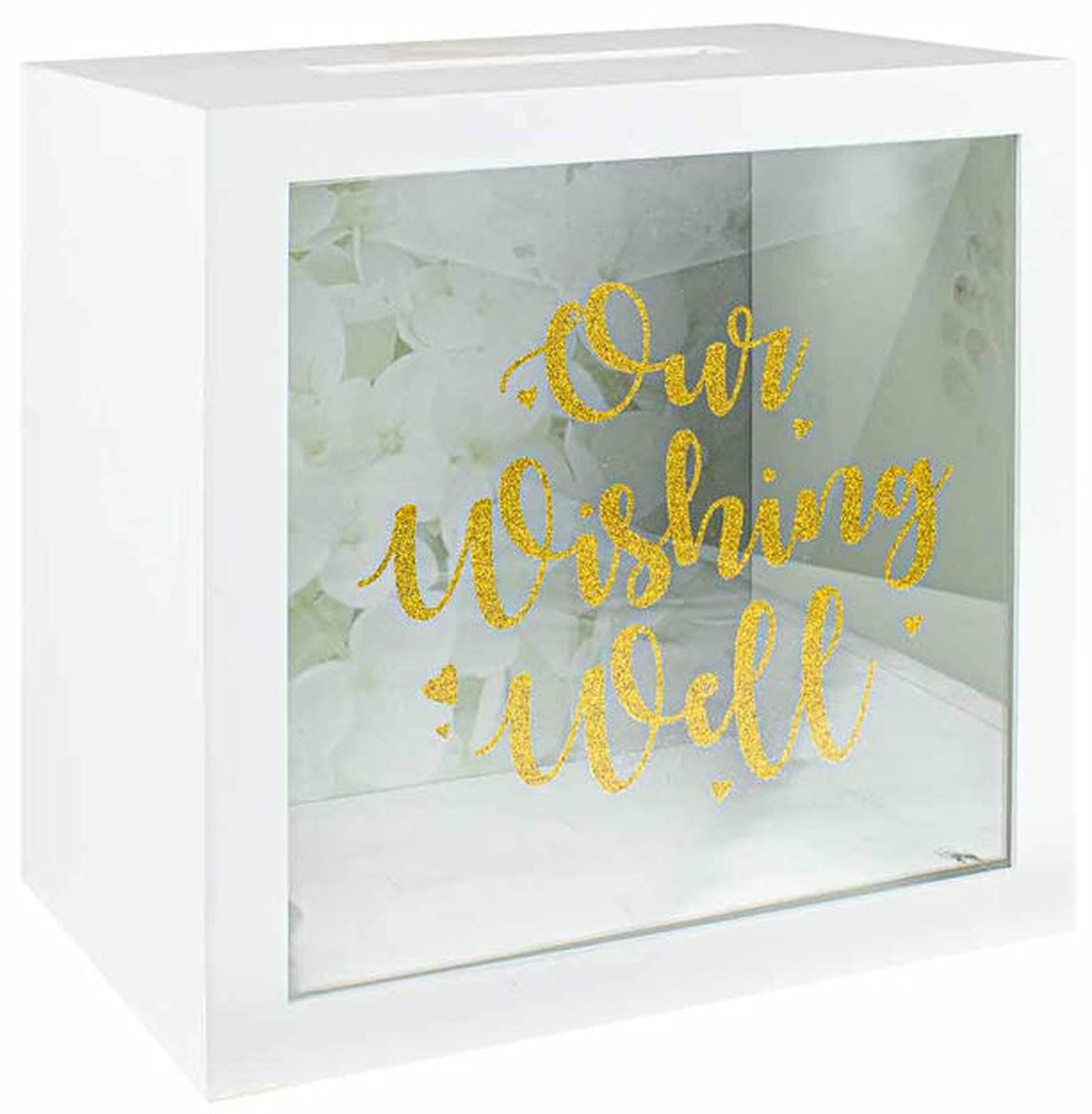 OUR WISHING WELL GOLD GLITTER MDF KEEPSAKE 