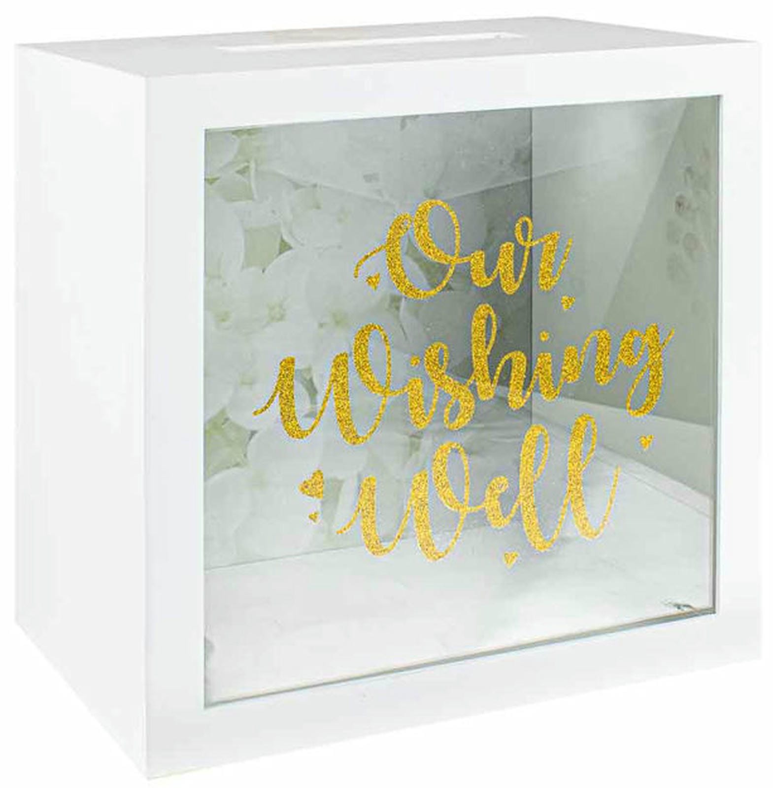 OUR WISHING WELL GOLD GLITTER MDF KEEPSAKE 