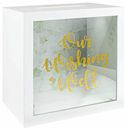 OUR WISHING WELL GOLD GLITTER MDF KEEPSAKE 