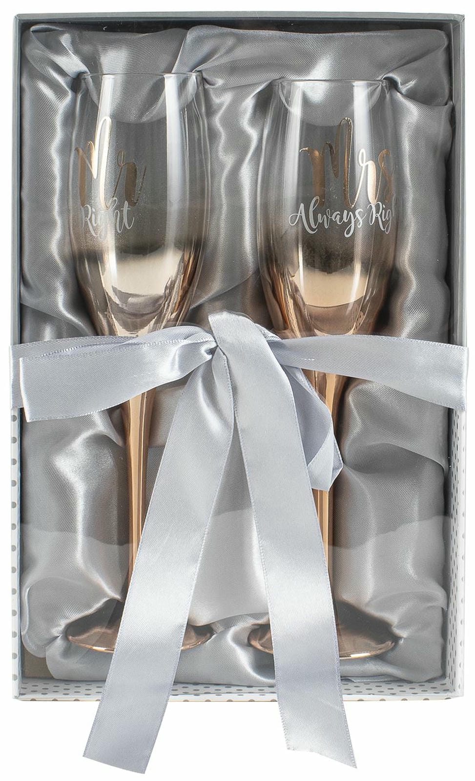 MR AND MRS ROSE GOLD OMBRE CHAMPAGNE SET 