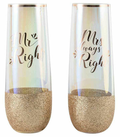MR RIGHT MRS ALWAYS RIGHT STEMLESS CHAMPAGNE 