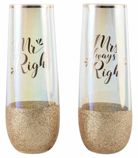 MR RIGHT MRS ALWAYS RIGHT STEMLESS CHAMPAGNE 