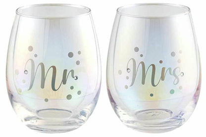 MR & MRS HOLOGRAPHIC WINE SET 