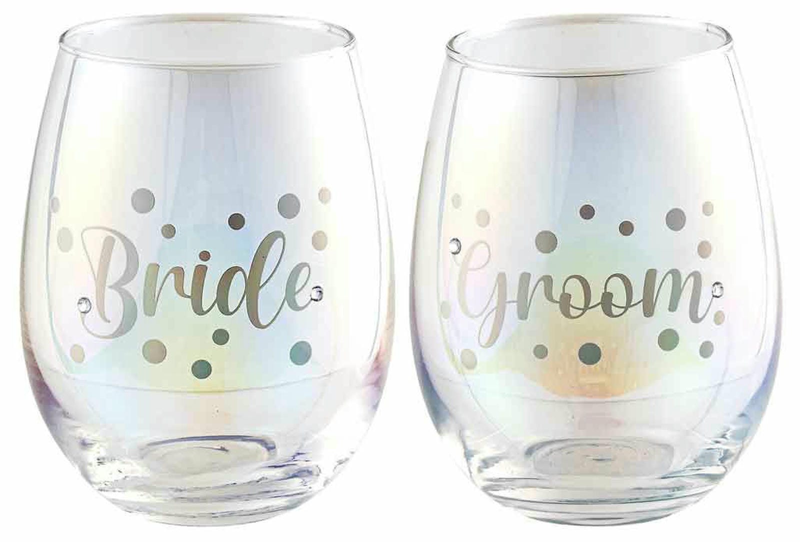 BRIDE & GROOM S LESS HOLOGRAPHIC SET OF 2 