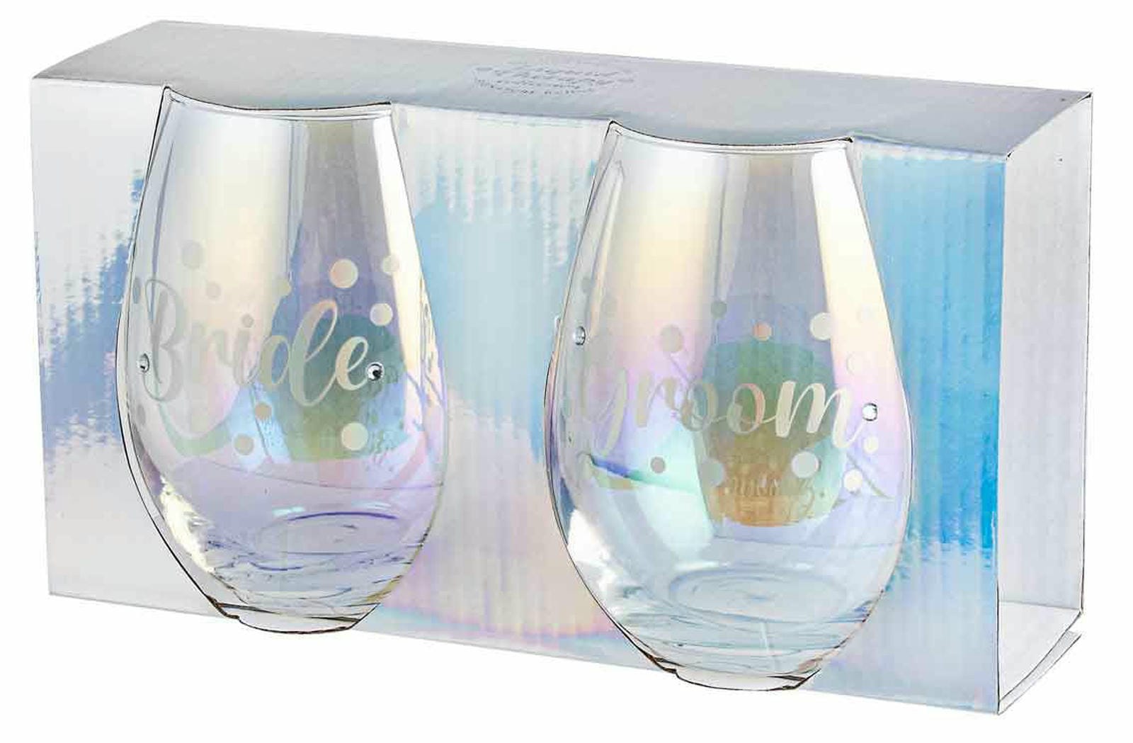 BRIDE & GROOM S LESS HOLOGRAPHIC SET OF 2 
