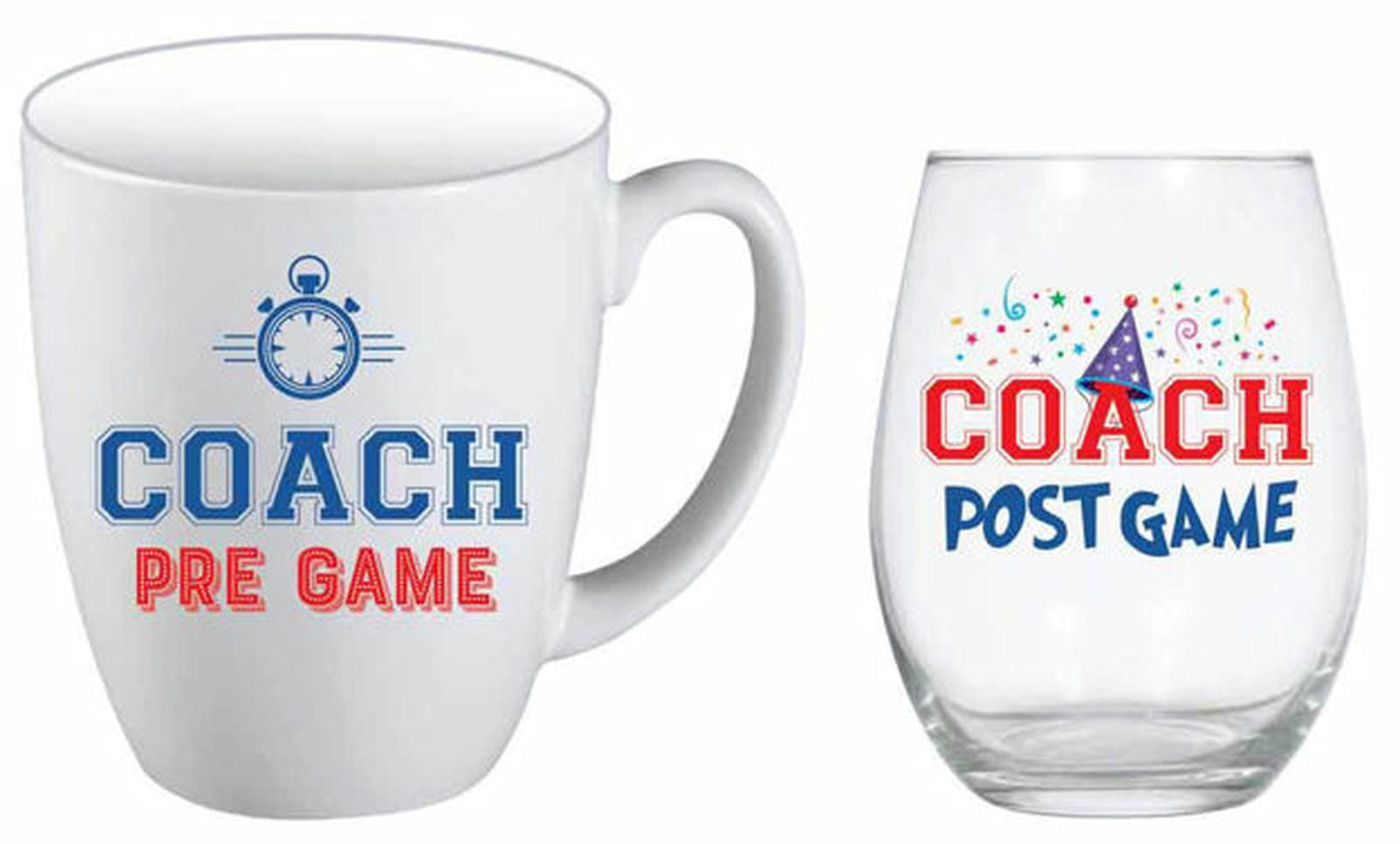 COACH MUG & STEMLESS SET 2 