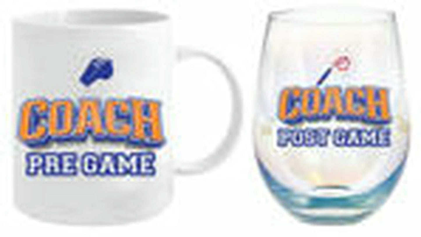 COACH PRE POST GAME MUG & STEMLESS SET 