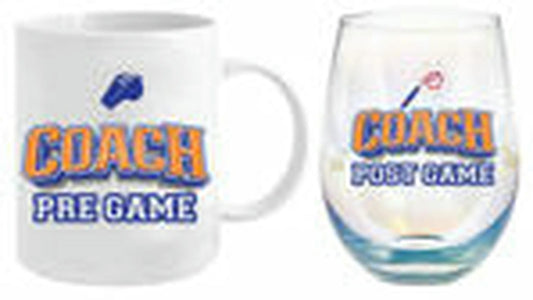 COACH PRE POST GAME MUG & STEMLESS SET 