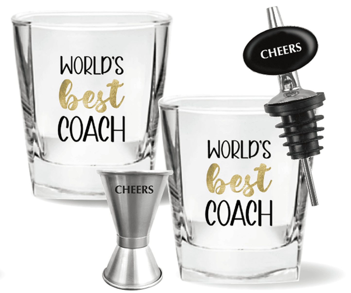 COACH SPIRIT GLASS 4 PIECE GIFT SET 