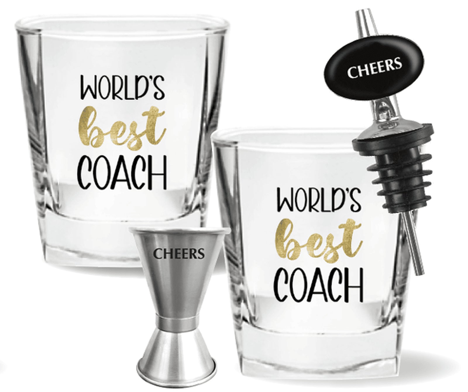 COACH SPIRIT GLASS 4 PIECE GIFT SET 