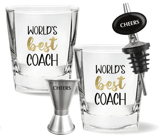 COACH SPIRIT GLASS 4 PIECE GIFT SET 