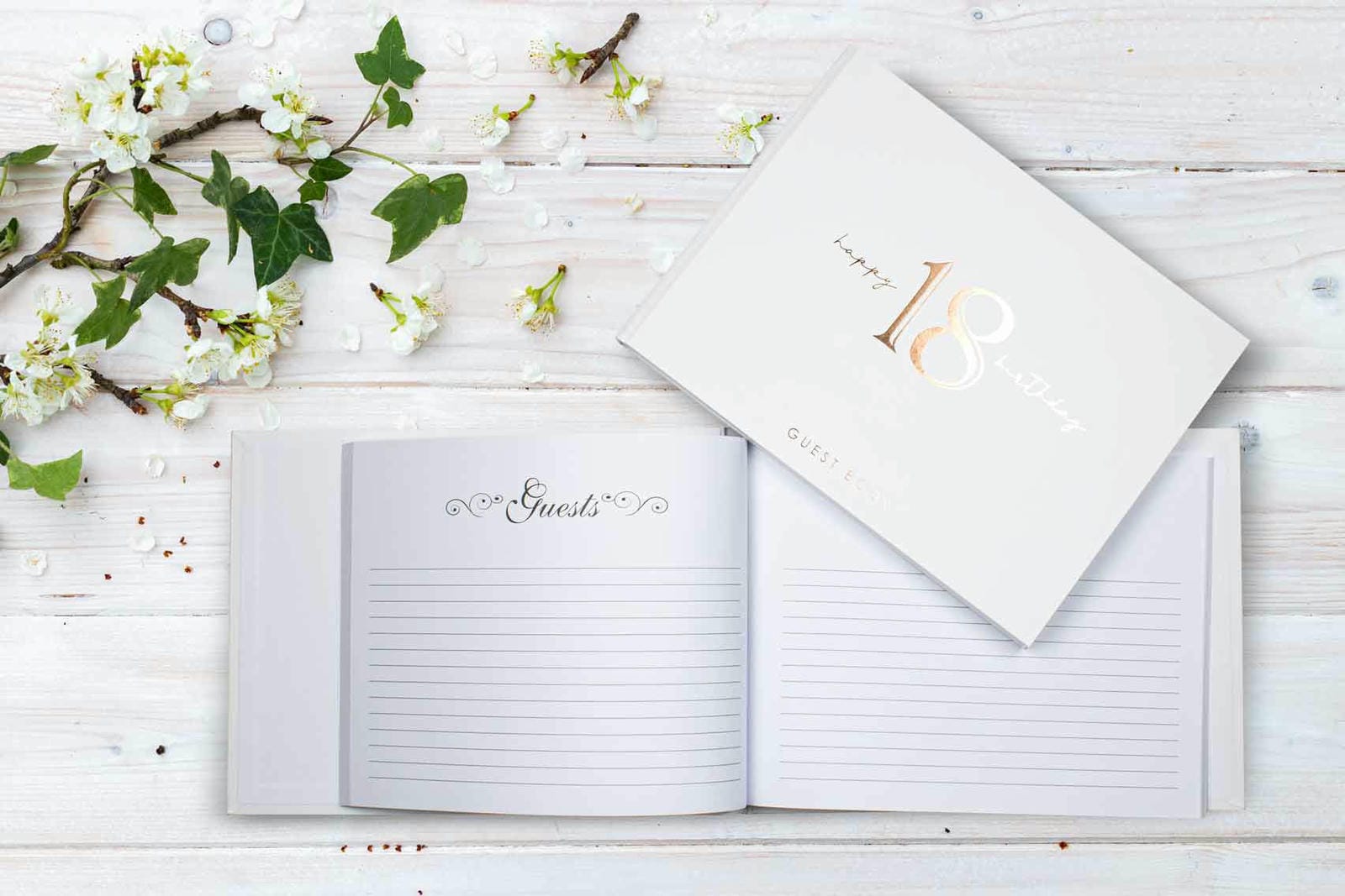 18TH ROSE GOLD GUEST BOOK 