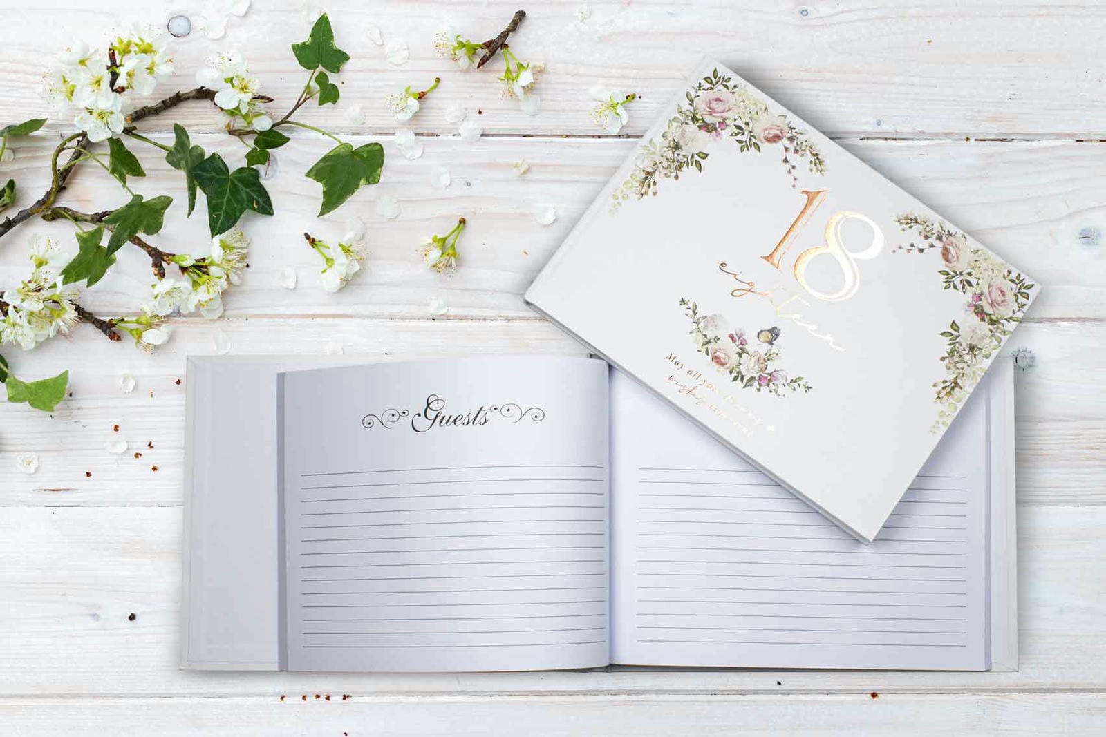 18TH FLORAL GUEST BOOK 