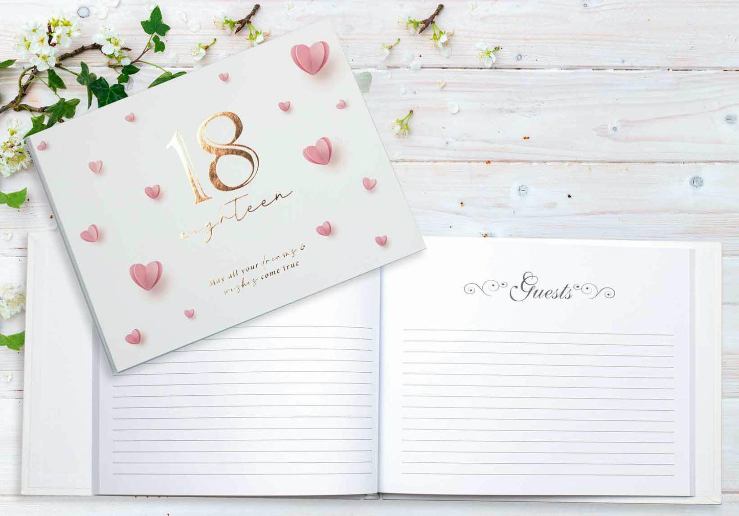 18TH HEART GUEST BOOK 