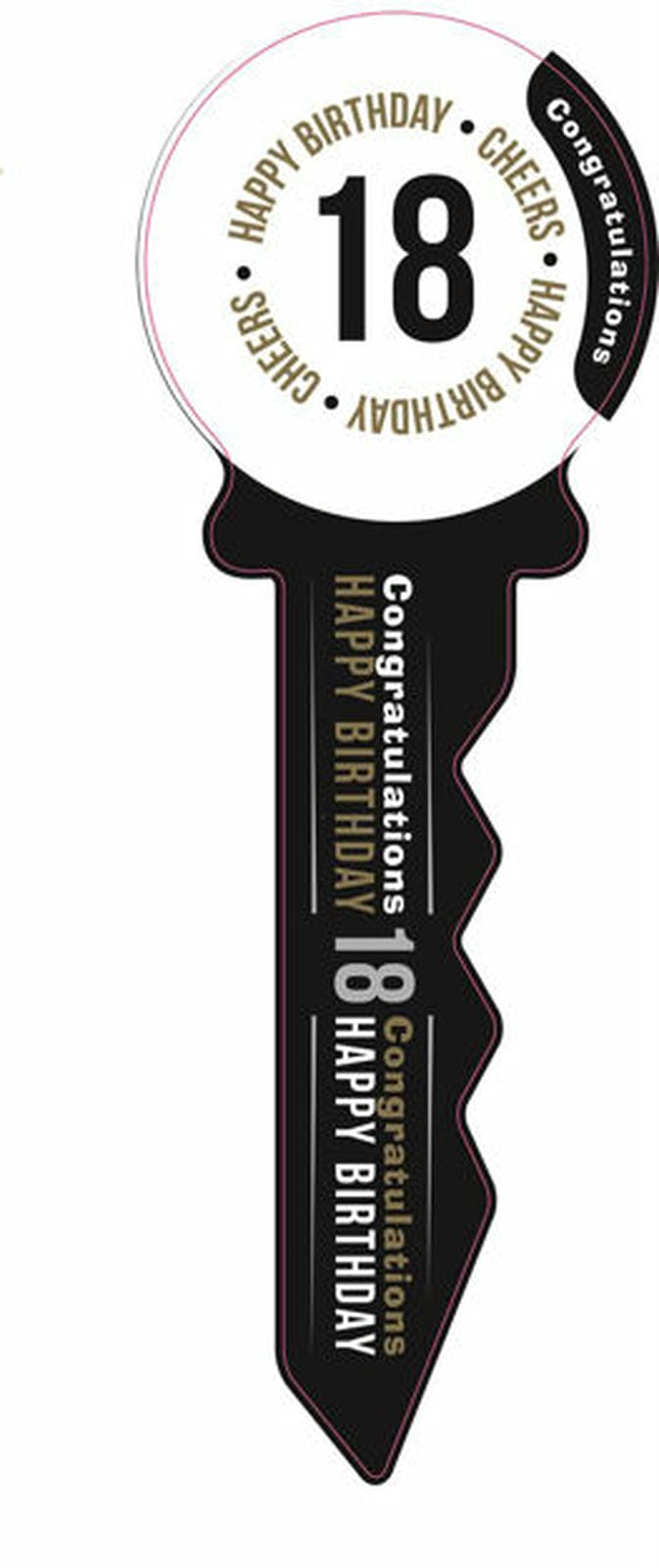 SMALL 18 BIRTHDAY KEY BLACK GOLD 