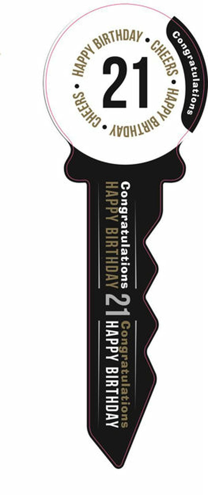 SMALL 21 BIRTHDAY KEY BLACK GOLD 