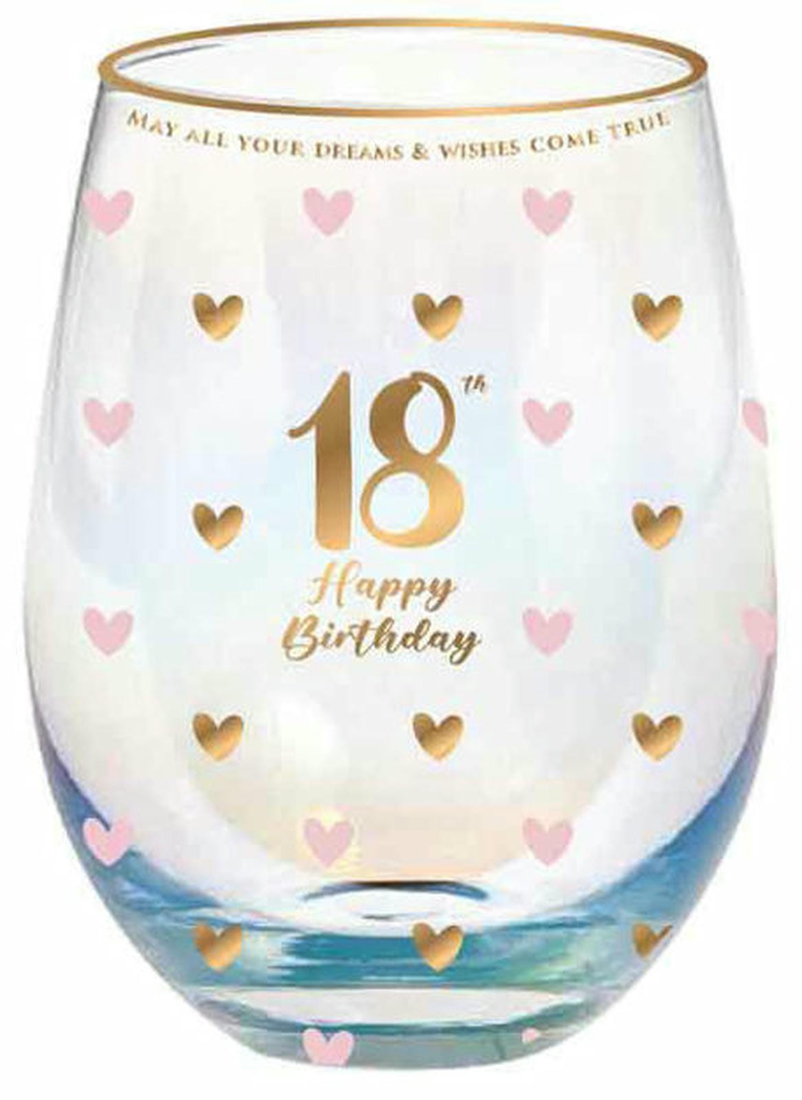 18TH SWEET HEART STEMLESS GLASS 