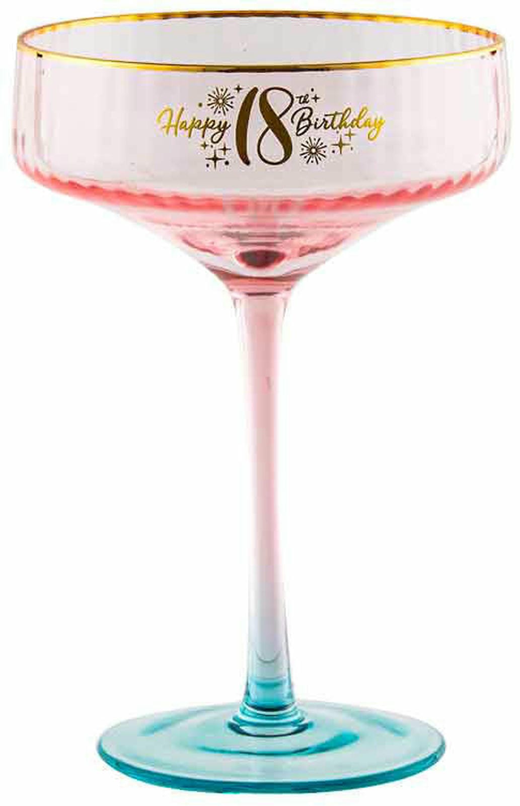 18TH FLUTED PINK COUPE GLASS 